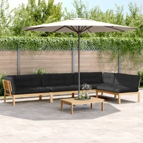 Set de sofás de palets de jardín y cojines 5 pzas madera acacia de , Sofás de exterior - Ref: Foro24-3209388, Precio: 845,91 ...