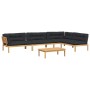 Set de sofás de palets de jardín y cojines 5 pzas madera acacia de , Sofás de exterior - Ref: Foro24-3209388, Precio: 858,76 ...