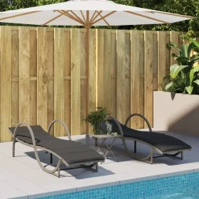 Sun loungers with cushions 2 units light gray synthetic rattan by , Loungers - Ref: Foro24-3277312, Price: 315,34 €, Discount: %