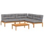 Set de sofás de palets de jardín y cojines 4 pzas madera acacia de , Sofás de exterior - Ref: Foro24-3209458, Precio: 667,97 ...