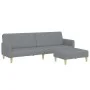Sofá cama de 2 plazas con taburete tela gris claro de , Sofás - Ref: Foro24-3258088, Precio: 333,88 €, Descuento: %