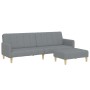 Sofá cama de 2 plazas con taburete tela gris claro de , Sofás - Ref: Foro24-3258088, Precio: 339,43 €, Descuento: %