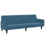 Sofá cama de 2 plazas con taburete terciopelo azul de , Sofás - Ref: Foro24-3258097, Precio: 330,78 €, Descuento: %