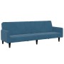 Sofá cama de 2 plazas con taburete terciopelo azul de , Sofás - Ref: Foro24-3258097, Precio: 336,32 €, Descuento: %