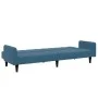 Sofá cama de 2 plazas con taburete terciopelo azul de , Sofás - Ref: Foro24-3258097, Precio: 330,78 €, Descuento: %