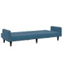 Sofá cama de 2 plazas con taburete terciopelo azul de , Sofás - Ref: Foro24-3258097, Precio: 336,32 €, Descuento: %