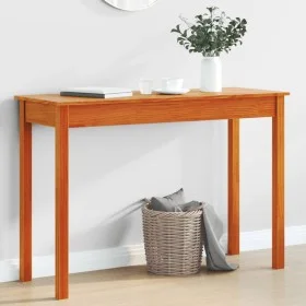 Mesa consola madera maciza de pino marrón cera 110x40x75 cm de , Mesas auxiliares - Ref: Foro24-847172, Precio: 67,11 €, Desc...