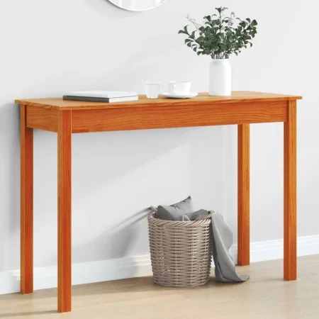 Mesa consola madera maciza de pino marrón cera 110x40x75 cm de , Mesas auxiliares - Ref: Foro24-847172, Precio: 67,11 €, Desc...