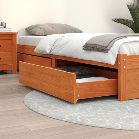 Cajones de cama 4 uds madera maciza de pino marrón cera de , Camas y accesorios - Ref: Foro24-847166, Precio: 107,28 €, Descu...