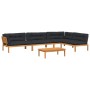 Set de sofás de palets de jardín y cojines 5 pzas madera acacia de , Sofás de exterior - Ref: Foro24-3209514, Precio: 913,48 ...