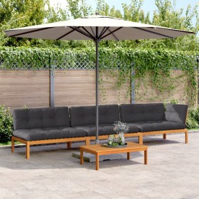 Set de sofás de palets de jardín y cojines 4 pzas madera acacia de , Sofás de exterior - Ref: Foro24-3209451, Precio: 741,49 ...