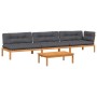Set de sofás de palets de jardín y cojines 4 pzas madera acacia de , Sofás de exterior - Ref: Foro24-3209451, Precio: 741,49 ...