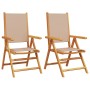Sillas de jardín 2 uds madera maciza acacia y tela gris taupe de , Sillas de jardín - Ref: Foro24-367659, Precio: 158,10 €, D...