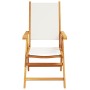 Sillas jardín reclinables 4 uds tela madera maciza blanco crema de , Sillas de jardín - Ref: Foro24-3214538, Precio: 296,03 €...