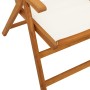 Sillas jardín reclinables 4 uds tela madera maciza blanco crema de , Sillas de jardín - Ref: Foro24-3214538, Precio: 296,03 €...
