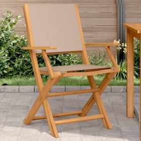 Sillas de jardín 2 uds madera maciza acacia y tela gris taupe de , Sillas de jardín - Ref: Foro24-367671, Precio: 139,88 €, D...