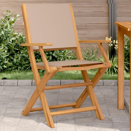 Sillas de jardín 2 uds madera maciza acacia y tela gris taupe de , Sillas de jardín - Ref: Foro24-367671, Precio: 139,88 €, D...