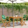 Sillas de jardín 2 uds madera acacia y tela estampado de hojas de , Sillas de jardín - Ref: Foro24-367673, Precio: 130,56 €, ...