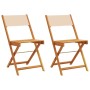 Sillas de bistró 2 uds madera maciza acacia y tela beige de , Sillas de jardín - Ref: Foro24-367684, Precio: 85,70 €, Descuen...