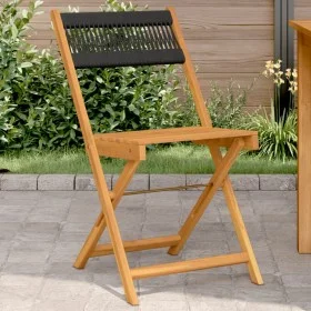 Sillas bistró 2 uds madera maciza acacia y polipropileno negro de , Sillas de jardín - Ref: Foro24-367678, Precio: 95,82 €, D...