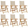Sillas de jardín reclinables 6 uds ratán PE madera maciza beige de , Sillas de jardín - Ref: Foro24-3214527, Precio: 485,05 €...