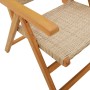Sillas de jardín reclinables 6 uds ratán PE madera maciza beige de , Sillas de jardín - Ref: Foro24-3214527, Precio: 485,05 €...
