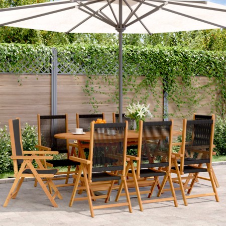 Sillas de jardín reclinables 8 uds madera maciza acacia negro de , Sillas de jardín - Ref: Foro24-3214531, Precio: 609,09 €, ...