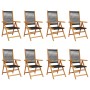 Sillas de jardín reclinables 8 uds madera maciza acacia negro de , Sillas de jardín - Ref: Foro24-3214531, Precio: 609,09 €, ...