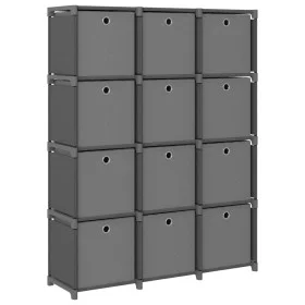 Estantería de 12 cubos con cajas tela gris 103x30x141 cm de vidaXL, Librerías y estanterías - Ref: Foro24-322617, Precio: 80,...