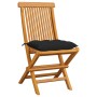 Sillas de jardín 6 uds con cojines negros madera de teca de , Sillas de jardín - Ref: Foro24-3065612, Precio: 391,48 €, Descu...