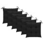 Sillas de jardín 6 uds con cojines negros madera de teca de , Sillas de jardín - Ref: Foro24-3065612, Precio: 391,48 €, Descu...