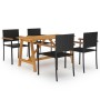 Juego de comedor para jardín 5 piezas negro de , Conjuntos de jardín - Ref: Foro24-3068764, Precio: 382,87 €, Descuento: %