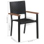 Juego de comedor para jardín 5 piezas negro de , Conjuntos de jardín - Ref: Foro24-3068764, Precio: 382,87 €, Descuento: %