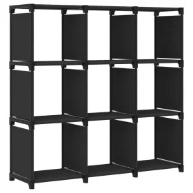 Estantería de 9 cubos de tela negro 103x30x107,5 cm de vidaXL, Librerías y estanterías - Ref: Foro24-322610, Precio: 29,03 €,...