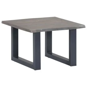 Mesa de centro con borde natural acacia maciza gris 60x60x40 cm de , Mesas de centro - Ref: Foro24-247827, Precio: 104,99 €, ...