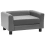 Sofá para perros felpa y cuero sintético gris 60x43x30 cm de , Camas para perros - Ref: Foro24-170959, Precio: 78,43 €, Descu...