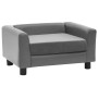 Sofá para perros felpa y cuero sintético gris 60x43x30 cm de , Camas para perros - Ref: Foro24-170959, Precio: 79,69 €, Descu...