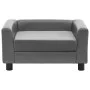 Sofá para perros felpa y cuero sintético gris 60x43x30 cm de , Camas para perros - Ref: Foro24-170959, Precio: 78,43 €, Descu...