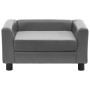 Sofá para perros felpa y cuero sintético gris 60x43x30 cm de , Camas para perros - Ref: Foro24-170959, Precio: 79,69 €, Descu...