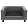 Sofá para perros felpa y cuero sintético gris 60x43x30 cm de , Camas para perros - Ref: Foro24-170959, Precio: 78,43 €, Descu...