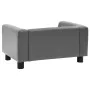 Sofá para perros felpa y cuero sintético gris 60x43x30 cm de , Camas para perros - Ref: Foro24-170959, Precio: 78,43 €, Descu...