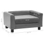 Sofá para perros felpa y cuero sintético gris 60x43x30 cm de , Camas para perros - Ref: Foro24-170959, Precio: 78,43 €, Descu...