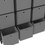 Estantería de 12 cubos con cajas tela negra 103x30x141 cm de vidaXL, Librerías y estanterías - Ref: Foro24-322615, Precio: 91...