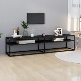 Mueble de TV vidrio templado color mármol negro 180x40x40,5 cm de , Muebles TV - Ref: Foro24-331725, Precio: 120,95 €, Descue...