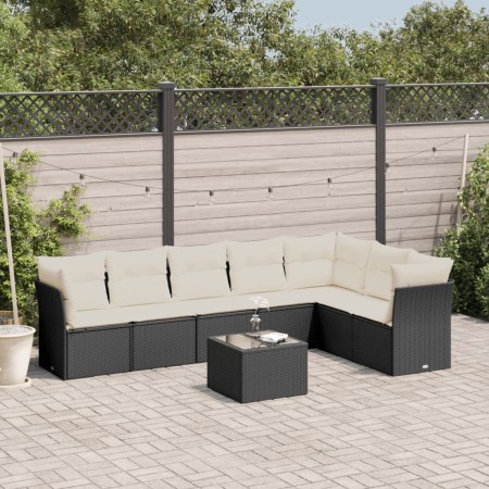 Set de sofás de jardín 8 piezas y cojines ratán sintético negro de , Conjuntos de jardín - Ref: Foro24-3249585, Precio: 474,9...