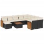 Set de sofás de jardín 11 pzas y cojines ratán sintético negro de , Conjuntos de jardín - Ref: Foro24-3260642, Precio: 645,24...