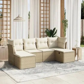 Juego de sofás jardín con cojines 6 pzas ratán sintético beige de , Conjuntos de jardín - Ref: Foro24-3263234, Precio: 395,23...