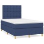 Cama box spring con colchón y luces LED tela azul 120x190 cm de , Camas y somieres - Ref: Foro24-3270280, Precio: 397,57 €, D...