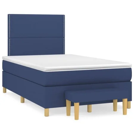 Cama box spring con colchón tela azul 120x190 cm de , Camas y somieres - Ref: Foro24-3270403, Precio: 419,45 €, Descuento: %