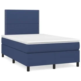 Cama box spring con colchón tela azul 120x190 cm de , Camas y somieres - Ref: Foro24-3269880, Precio: 387,37 €, Descuento: %